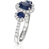 image:imageRossSimons 150 ct tw Sapphire 3Stone Ring With 53 ct tw LabGrown Diamonds in PlatinumDiamond