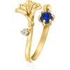 image:imageRossSimons Morning Glory FlowerSeptember Birthstone Ring With 30 Carat LabGrown Sapphire and Single LabGrown Diamond in 18kt Gold Over SterlingCreated Sapphire