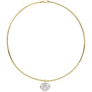 image:imageRossSimons 900 Carat BezelSet Oval CZ Pendant Necklace in 18kt Gold Over SterlingCubic Zirconia