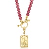 image:imageRossSimons 18kt Gold Over Sterling Reversible Paris Postcard Charm With 20 Carat Rhodolite Garnet Red Enamel and Single Amethyst