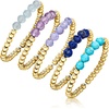 image:imageRossSimons 250 ct tw MultiGemstone and 14kt Yellow GoldPlated Jewelry Set 5 Bead Stretch RingsAmethyst