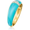 image:imageRossSimons Blue Enamel Dome Ring With Diamonds in 18kt Gold Over SterlingDiamond