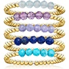 image:imageRossSimons 250 ct tw MultiGemstone and 14kt Yellow GoldPlated Jewelry Set 5 Bead Stretch RingsAmethyst
