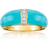 image:imageRossSimons Blue Enamel Dome Ring With Diamonds in 18kt Gold Over SterlingDiamond