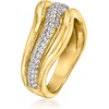 image:imageRossSimons 14kt Yellow GoldPlated Wave Ring With 70 ct tw CzsCubic Zirconia