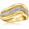 image:imageRossSimons 14kt Yellow GoldPlated Wave Ring With 70 ct tw CzsCubic Zirconia
