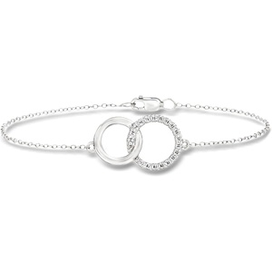 image:imageRossSimons 010 ct tw Pave Diamond InterlockingCircle Bracelet in Sterling SilverDiamond