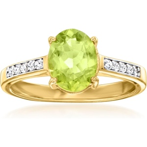 image:imageRossSimons 160 Carat Peridot Ring With 10 ct tw LabGrown Diamonds in 18kt Gold Over SterlingDiamond