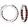 image:imageRossSimons 250 ct tw Garnet InsideOutside Hoop Earrings in Sterling Silver