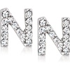 image:imagePure Collection by RossSimons Diamond Initial Stud Earrings in Sterling Silver