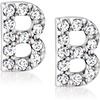 image:imagePure Collection by RossSimons Diamond Initial Stud Earrings in Sterling Silver