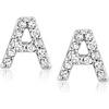image:imagePure Collection by RossSimons Diamond Initial Stud Earrings in Sterling Silver