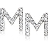 image:imagePure Collection by RossSimons Diamond Initial Stud Earrings in Sterling Silver