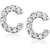 image:imagePure Collection by RossSimons Diamond Initial Stud Earrings in Sterling Silver