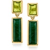 image:imageRossSimons 550 ct tw Emerald and 230 ct tw Peridot Drop Earrings in 18kt Gold Over Sterling