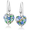 image:imageRossSimons Italian Multicolored Murano Glass Floral Heart Drop Earrings With Sterling Silver