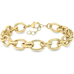 image:imageRossSimons 14kt Yellow GoldPlated OvalLink Bracelet 7 inches