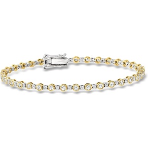image:imageRossSimons 200 ct tw BezelSet Diamond Tennis Bracelet in 14kt 2Tone GoldWhite