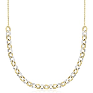 image:imageRossSimons Charles Garnier Elise 270 ct tw CzLink Necklace in Sterling Silver and 18kt Gold Over Sterling 17 inches