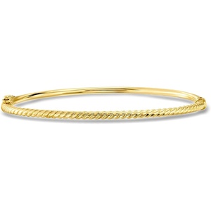 image:imageRossSimons Italian 10kt Yellow Gold Ribbed Bangle Braceletno gemstone