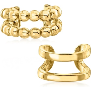 image:imageRossSimons Italian 18kt Gold Over Sterling Jewelry Set 2 Single Ear Cuffs