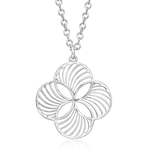 image:imageRossSimons Zina Sterling Silver Quatrefoil Fan Pendant Necklace 18 inches