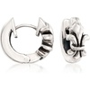 image:imageZina Sterling Silver Fleur De Lis Huggie Hoop Earrings