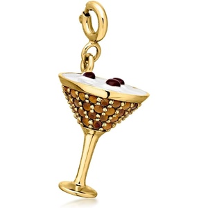 image:imageRossSimons Tiger Eye Espresso Martini Charm With Enamel in 18kt Gold Over Sterling