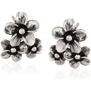 image:imageZina Sterling Silver Hibiscus Floral Cluster Earrings