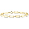image:imageRossSimons Italian 10kt Yellow Gold Alternating Rectangular and Paper Clip Link Braceletno gemstone