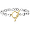 image:imageRossSimons Sterling Silver and 18kt Gold Over Sterling CableChain Toggle Braceletno gemstone