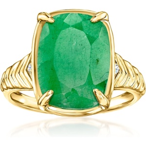 image:imageRossSimons 550 Carat Emerald Ring With LabGrown Diamonds in 18kt Gold Over SterlingDiamond