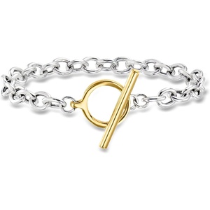 image:imageRossSimons Sterling Silver and 18kt Gold Over Sterling CableChain Toggle Braceletno gemstone