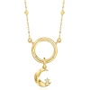 image:imagePure Collection by RossSimons 14t Yellow Gold Crescent Moon and Star Charm With Single Diamond
