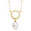 image:imagePure Collection by RossSimons 775mm Cultured Oval Pearl Charm in 14kt Yellow Gold
