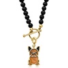 image:imageRossSimons Brown Jasper and Black Enamel French Bulldog Charm in 18kt Gold Over Sterling