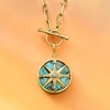 image:imageRossSimons Turquoise and White Topaz Compass Charm With Single Swiss Blue Topaz in 18kt Gold Over Sterling