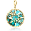 image:imageRossSimons Turquoise and White Topaz Compass Charm With Single Swiss Blue Topaz in 18kt Gold Over Sterling