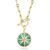 image:imageRossSimons Turquoise and White Topaz Compass Charm With Single Swiss Blue Topaz in 18kt Gold Over Sterling