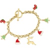image:imageRossSimons 024 ct tw MultiGemstone Christmas Charm Toggle Bracelet With Multicolored Enamel in 18kt Gold Over SterlingEmerald