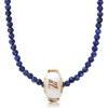 image:imageRossSimons 335mm Lapis Bead Necklace With White Jade and Multicolored Enamel American Flag Bead Charm in 18kt Gold Over Sterling 18 inches
