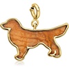 image:imageRossSimons Brown Jasper Golden Retriever Charm in 18kt Gold Over Sterling