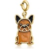 image:imageRossSimons Brown Jasper and Black Enamel French Bulldog Charm in 18kt Gold Over Sterling