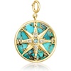image:imageRossSimons Turquoise and White Topaz Compass Charm With Single Swiss Blue Topaz in 18kt Gold Over Sterling