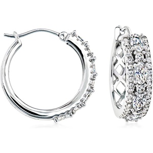 image:imageRossSimons 290 ct tw CZ Hoop Earrings in Sterling Silver
