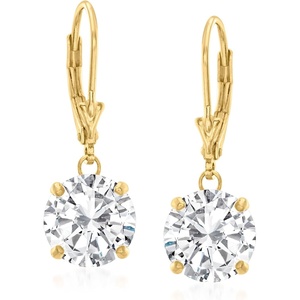 image:imageRossSimons 625 ct tw CZ Drop Earrings in 18kt Gold Over Sterling