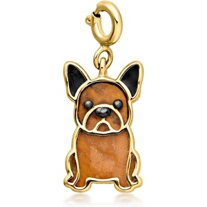 image:imageRossSimons Brown Jasper and Black Enamel French Bulldog Charm in 18kt Gold Over Sterling