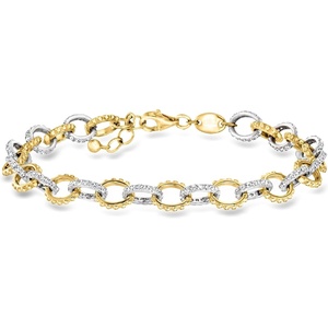 image:imageRossSimons Charles Garnier Elise 210 ct tw CzLink Bracelet in Sterling Silver and 18kt Gold Over Sterling 7 inches