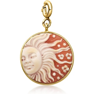 image:imageRossSimons Italian Orange Shell Sun Cameo Charm in 18kt Gold Over Sterling