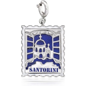 image:imageRossSimons Lapis Santorini Stamp Charm in Sterling Silver